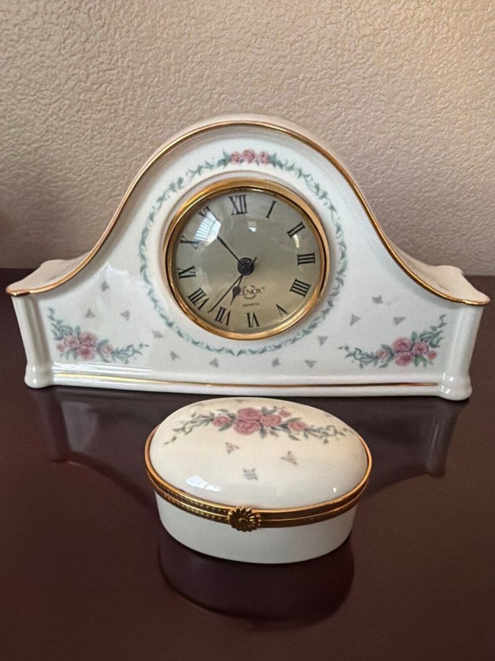 Vintage Lenox Home Decor Lot 8-Pieces Clock Elephants Dolphin Trinket Box Vase - Picture 15 of 17